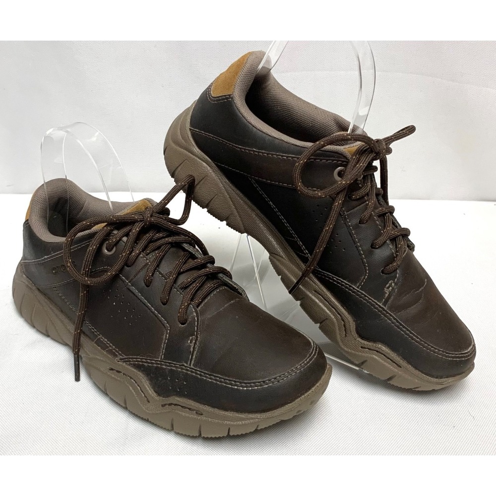Mens CROCS Swiftwater Hiking Walking Shoes Brown Lace Up Size 7